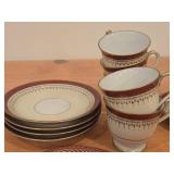 Porcelain Tea Cup and Saucer Set by Noritake / Rubeta pattern