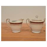 Porcelain Sugar Bowl and Creamer by Noritake / Rubeta pattern