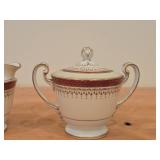 Porcelain Sugar Bowl and Creamer by Noritake / Rubeta pattern