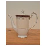 Porcelain Coffee Pot with Lid by Noritake / Rubeta pattern