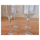 Lot of (4) Multi-Sided Glassware Stem Goblet - Heart & Pine by Porsgrund (Norway)