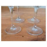 Lot of (4) Multi-Sided Glassware Stem Goblet - Heart & Pine by Porsgrund (Norway)