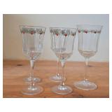 Lot of (5) Multi-Sided Glassware Stem Goblet - Heart & Pine by Porsgrund (Norway)