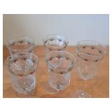 Lot of (5) Multi-Sided Glassware Stem Goblet - Heart & Pine by Porsgrund (Norway)