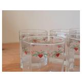Lot of (8) Multi-Sided Glassware Tumblers - Heart & Pine by Porsgrund (Norway) with Pitcher