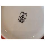 Lot of (2) Serving Bowls - Heart & Pine by Porsgrund (Norway) (red)