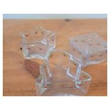 Lot of (3) Glassware - Heart & Pine by Porsgrund (Norway)