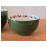 Lot of (3) Serving Bowls - Heart & Pine by Porsgrund (Norway) (green)