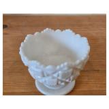 Vintage Milk Glass Dish by Westmoreland / Old Quilt pattern