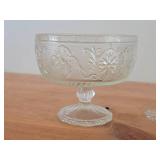 Indiana Glass Clear Glass Creamer, Plate, Pedestal Compote Bowl / Tiara Sandwich pattern
