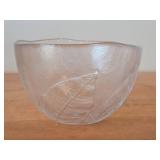 Vintage Embossed Clear Glass Bowl by Goran Warff for Kosta Boda (1970