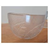 Vintage Embossed Clear Glass Bowl by Goran Warff for Kosta Boda (1970