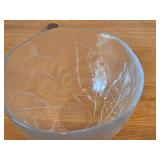 Vintage Embossed Clear Glass Bowl by Goran Warff for Kosta Boda (1970