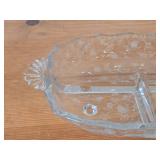 Vintage Glass Footed 3-Part Divided Relish Dish by Fostoria Glass (1940