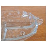 Vintage Glass Footed 3-Part Divided Relish Dish by Fostoria Glass (1940