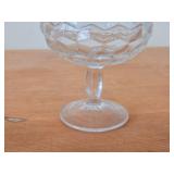 Vintage Fostoria American Clear Glass Covered Pedestal Candy Dish / Compote