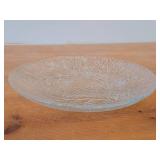 10" Furu Crystal Glass Serving Plate by Hadeland (Norway) / Textured Pine pattern