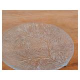 10" Furu Crystal Glass Serving Plate by Hadeland (Norway) / Textured Pine pattern