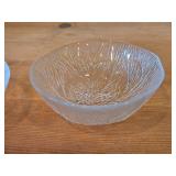 Lot of (2) Furu Crystal Glass Compote Dish by Hadeland (Norway) / Textured Pine pattern