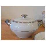 Fine China Wedding Band Dishware Set by Celebrity (Hawaii) - Creamer, Salt and Pepper Shakers, Tea Cups (x8),  Saucers (x7), Sugar Bowl with Lid, Fruit Bowls (x6)