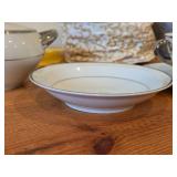 Fine China Wedding Band Dishware Set by Celebrity (Hawaii) - Creamer, Salt and Pepper Shakers, Tea Cups (x8),  Saucers (x7), Sugar Bowl with Lid, Fruit Bowls (x6)