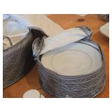 Fine China Wedding Band Dishware Set by Celebrity (Hawaii) - Creamer, Salt and Pepper Shakers, Tea Cups (x8),  Saucers (x7), Sugar Bowl with Lid, Fruit Bowls (x6)