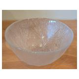 Furu Crystal Glass Serving Bowl by Hadeland (Norway) / Textured Pine pattern
