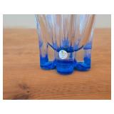 Vintage Handpainted Art Glass Table Vase by Sea Glasbruk (Kosta Sweden) (blue)
