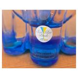 Vintage Handpainted Art Glass Table Vase by Sea Glasbruk (Kosta Sweden) (blue)