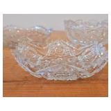 Lot of (3) Vintage 1876-1914 American Brilliant Period Hand-Blown / Hand-Cut Crystal Glass Bowls
