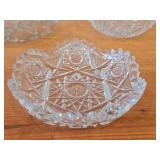 Lot of (3) Vintage 1876-1914 American Brilliant Period Hand-Blown / Hand-Cut Crystal Glass Bowls