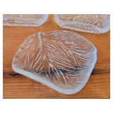 Vintage Furu Crystal Glass Square Butter Pat Dishes by Brorby for Hadeland Glasswerk (Norway)