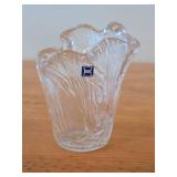 Vintage Furu Crystal Glass Tea Light Candleholder / Handkerchief Vase by Hadeland Glasswerk (Norway)