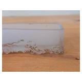 Vintage Frosted Glass Glove Box / Dish (rectangle)