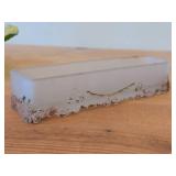 Vintage Frosted Glass Glove Box / Dish (rectangle)