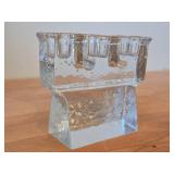 Ice Block theme Glass Candelabra Candleholder by Dansk (France) / Mid-Century style