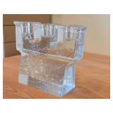 Ice Block theme Glass Candelabra Candleholder by Dansk (France) / Mid-Century style