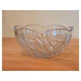 Vintage 1914 J.D. Bergen American Brilliant Period Hand-Blown / Hand-Cut Crystal Glass Fruit Bowl / Fern pattern