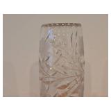 Vintage 13" American Brilliant Period Hand-Blown / Hand-Cut Crystal Glass Footed Table Vase