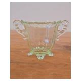 Vintage Cambridge Glass Uranium Glass Sugar Bowl / Martha pattern