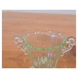 Vintage Cambridge Glass Uranium Glass Sugar Bowl / Martha pattern