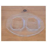 Vintage Glass Divided Glass Dish / Ashtray by Pulaberg (Sweden) / Mid-Century Modern style