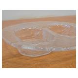 Vintage Glass Divided Glass Dish / Ashtray by Pulaberg (Sweden) / Mid-Century Modern style