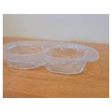 Vintage Glass Divided Glass Dish / Ashtray by Pulaberg (Sweden) / Mid-Century Modern style