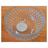 Vintage Footed Oval Etched Cut Glass Crystal Candy Dish, Indiana Glass Diamond 3-Toed Crystal Bowl, Pressed Glass Fruit/Dessert Bowl