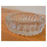 Vintage Crystal Art Glass Ashtray / Mid-Century Scandinavian style