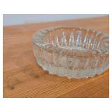 Vintage Crystal Art Glass Ashtray / Mid-Century Scandinavian style