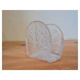 Vintage Crystal Glass Wall Candleholder / Sconce by Hadeland Glasswerk (Norway) / Textured Furu pattern