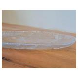 Vintage Crystal Glass Oval Serving Platter by Hadeland Glasswerk (Norway) / Textured Furu pattern
