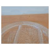 Vintage 13" Crystal Glass Round Divided Serving Platter by Severin Brovby for Hadeland Glasswerk (Norway) / Furu pattern